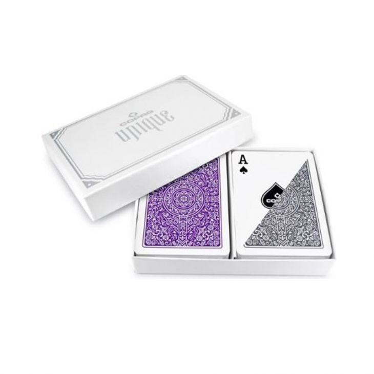 Copag Unique 100% Plastic Playing Cards -   Poker Size, Super Index, Purple/Gray 2 Deck Set main image